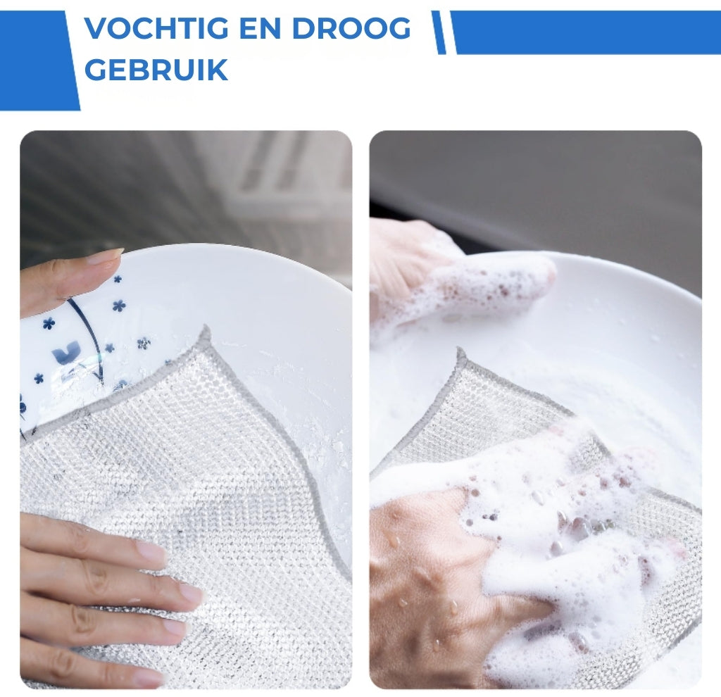 Herbruikbare Silver Mesh Schuurdoeken – Hard voor vlekken, zacht voor oppervlakken