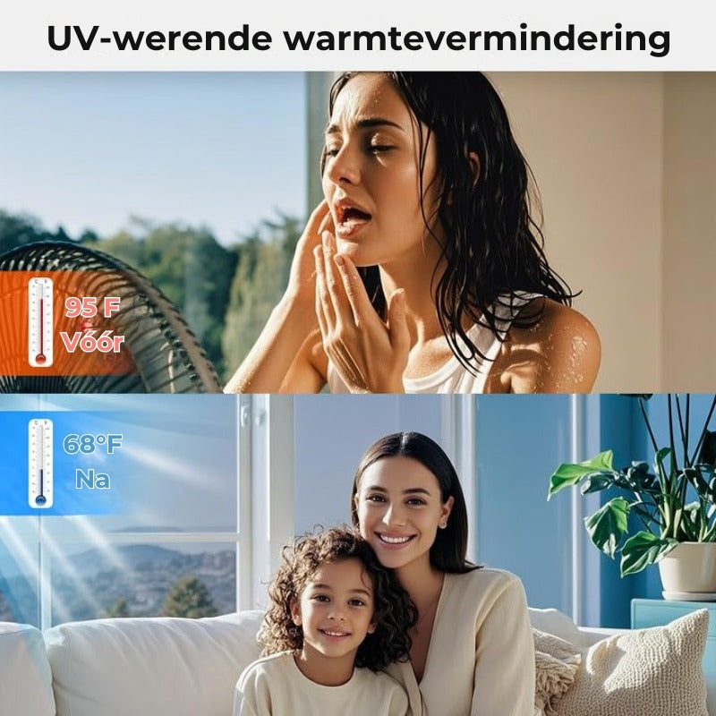 Raamfolie met éénrichtingsprivacy - Statisch hechtende spiegeltint met volledige doe-het-zelfkit