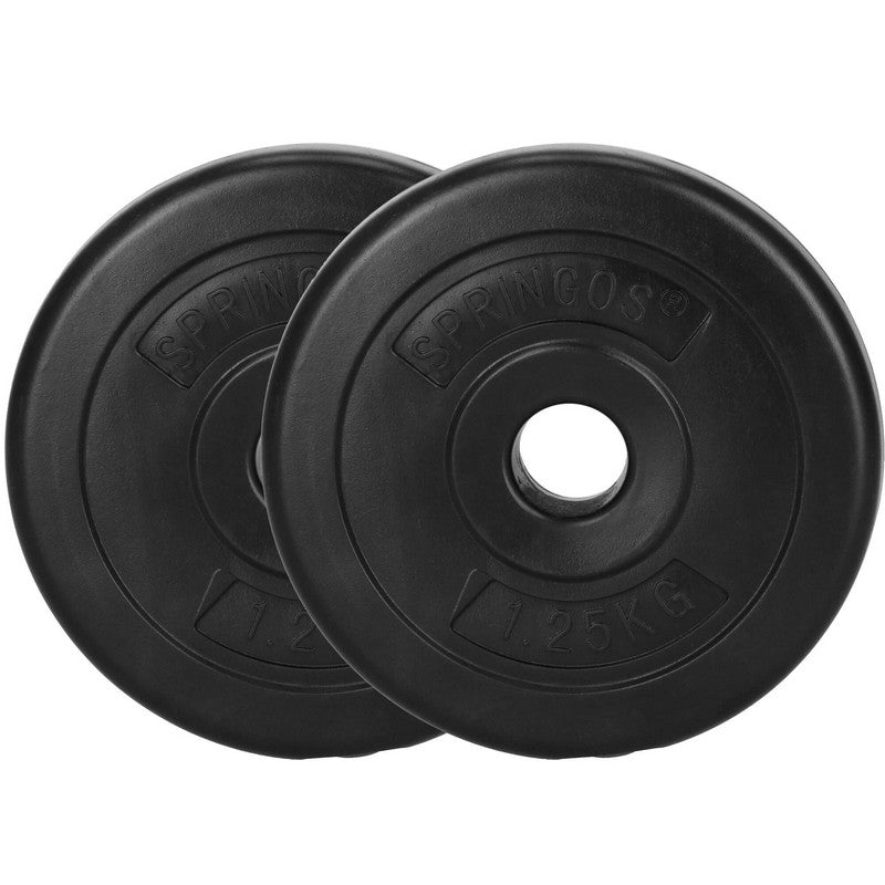 Halterschijven | 2 x 1.25 kg | Kunststof | Zwart