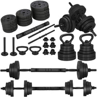 Dumbellset - 6 in 1 Springos Kettlebell Pro Set - 20 KG - Halter Verlengstuk - Verstelbaar - Complete Set - Thuis Sporten - Zwart