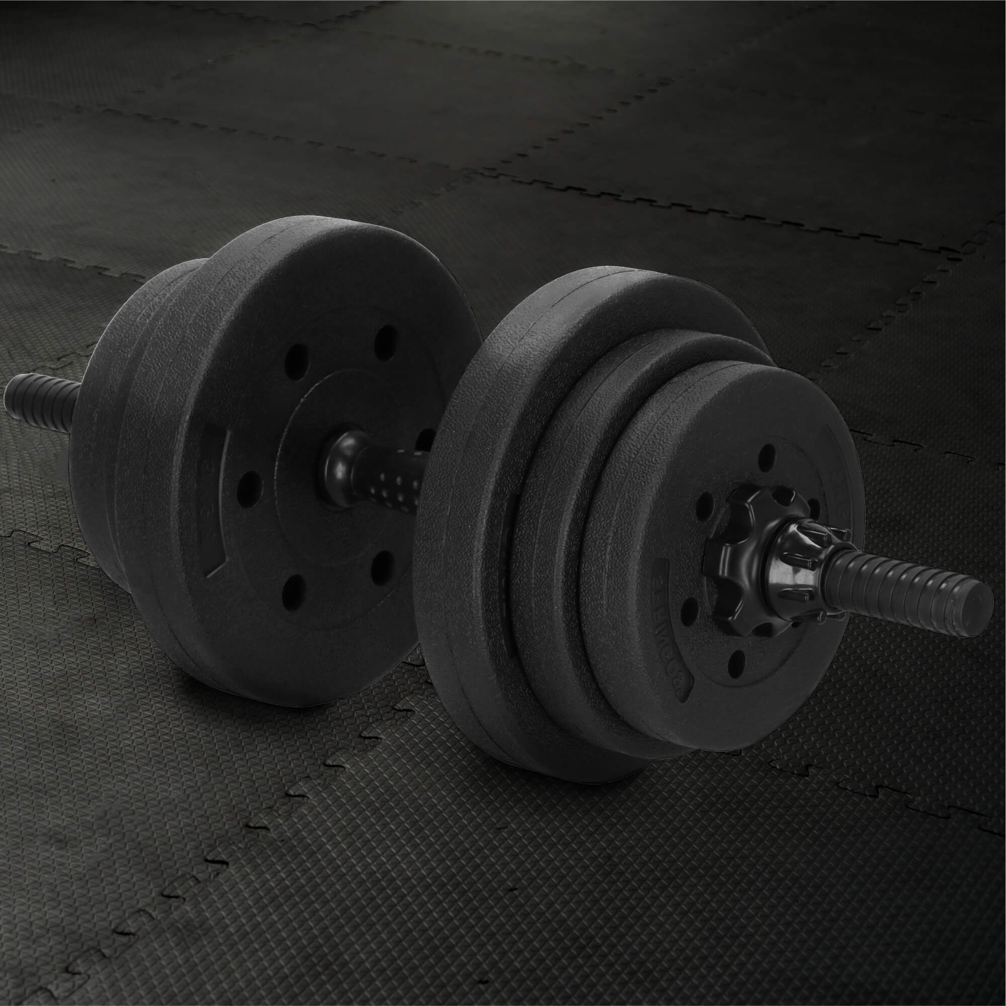 Dumbellset - 30 KG - Halter Verlengstuk - Verstelbaar - Complete Set - Thuis Sporten - Zwart