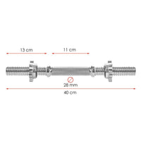 Halterstang | Barbell | Chroomstaal | 40 cm | 28 mm
