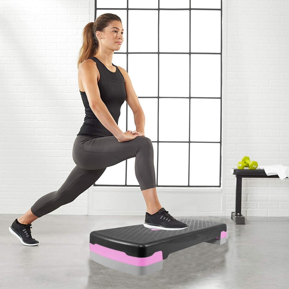 Aerobic Stepper | Verstelbaar | Roze/Zwart/Grijs