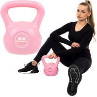 PVC Kettle Bell | Kettlebell | 6 kg | Roze