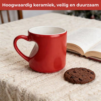 Hartvormige keramische mok met kleurverandering