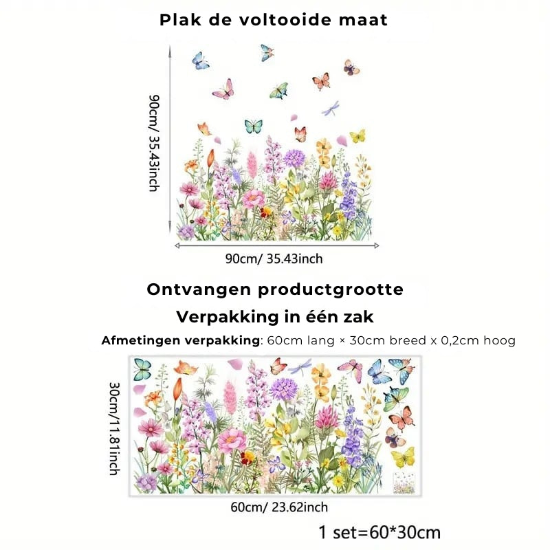Kleurrijke Raamstickers Bloemmotief!