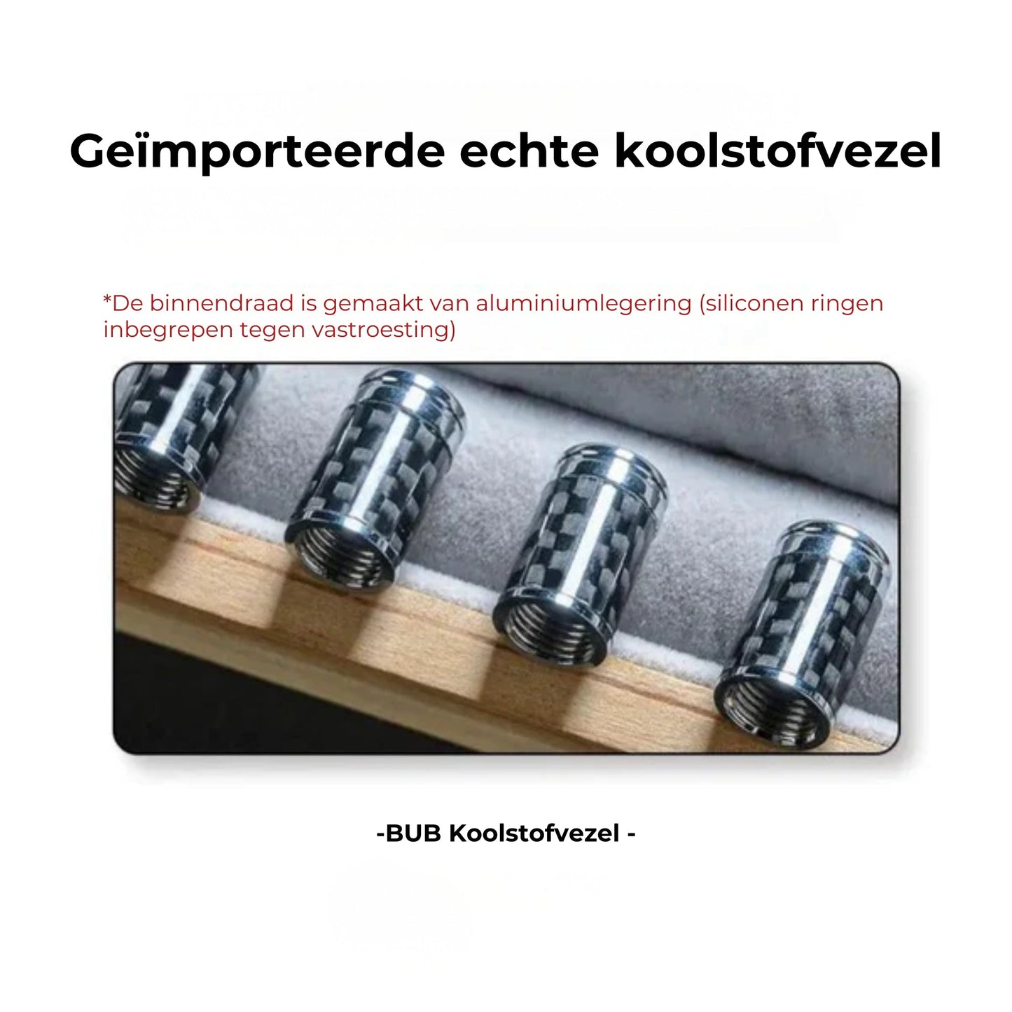 Koolstofvezel ventieldopjes banden – Lekvrije wielbeschermingsset