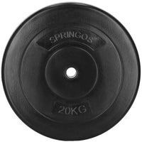 Halterschijf | 1 x 20 kg | Kunststof | Zwart