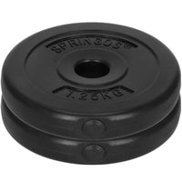 Halterschijven | 2 x 1.25 kg | Kunststof | Zwart