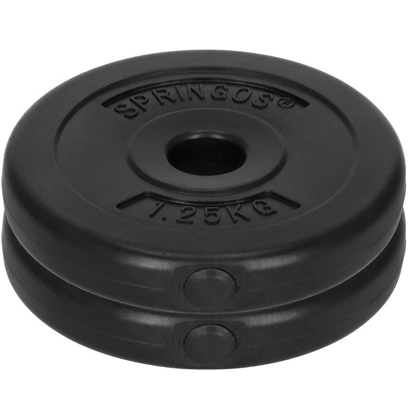 Halterschijven | 2 x 1.25 kg | Kunststof | Zwart