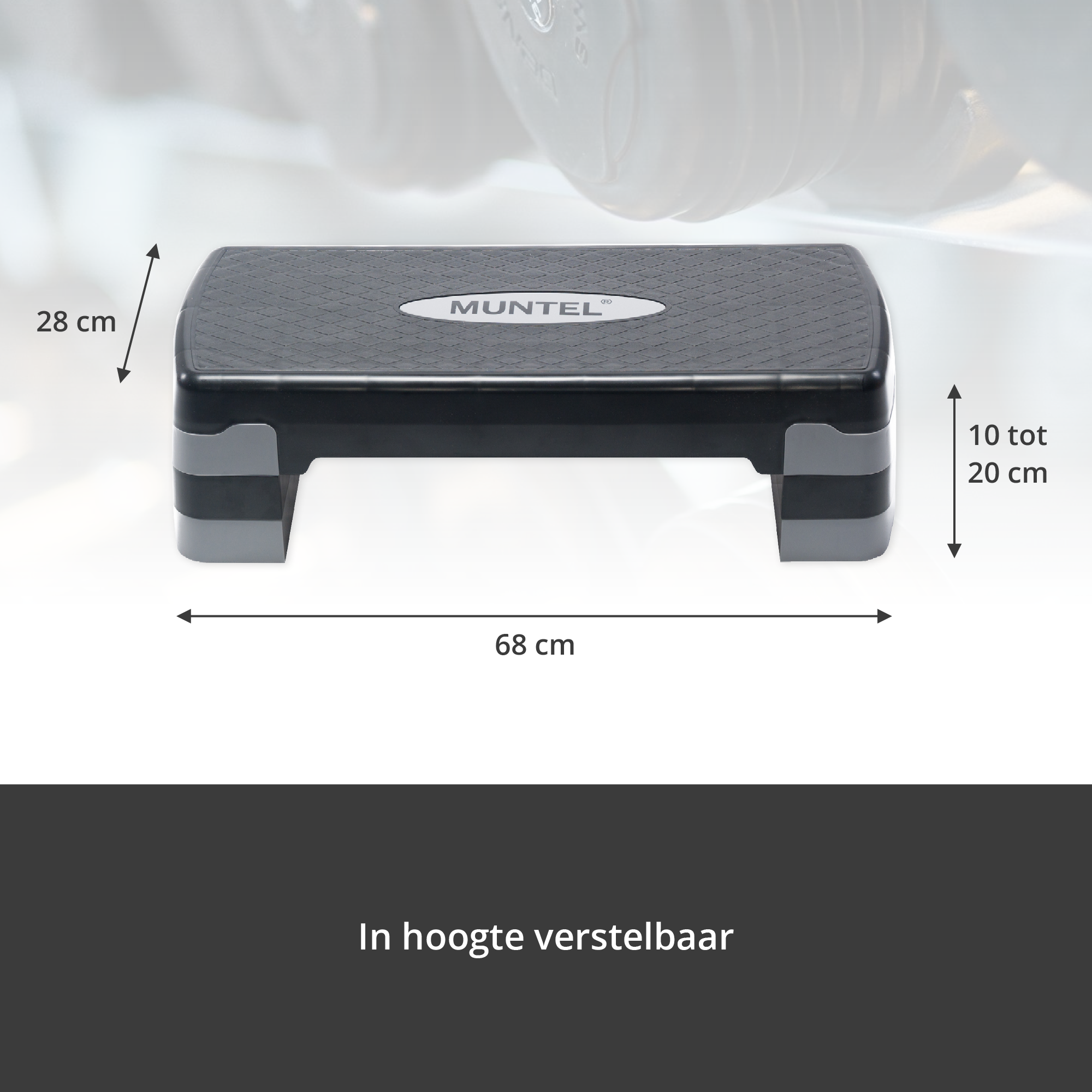 Aerobic Step - Fitness Step - Verstelbaar - Antislip - Grijs-zwart