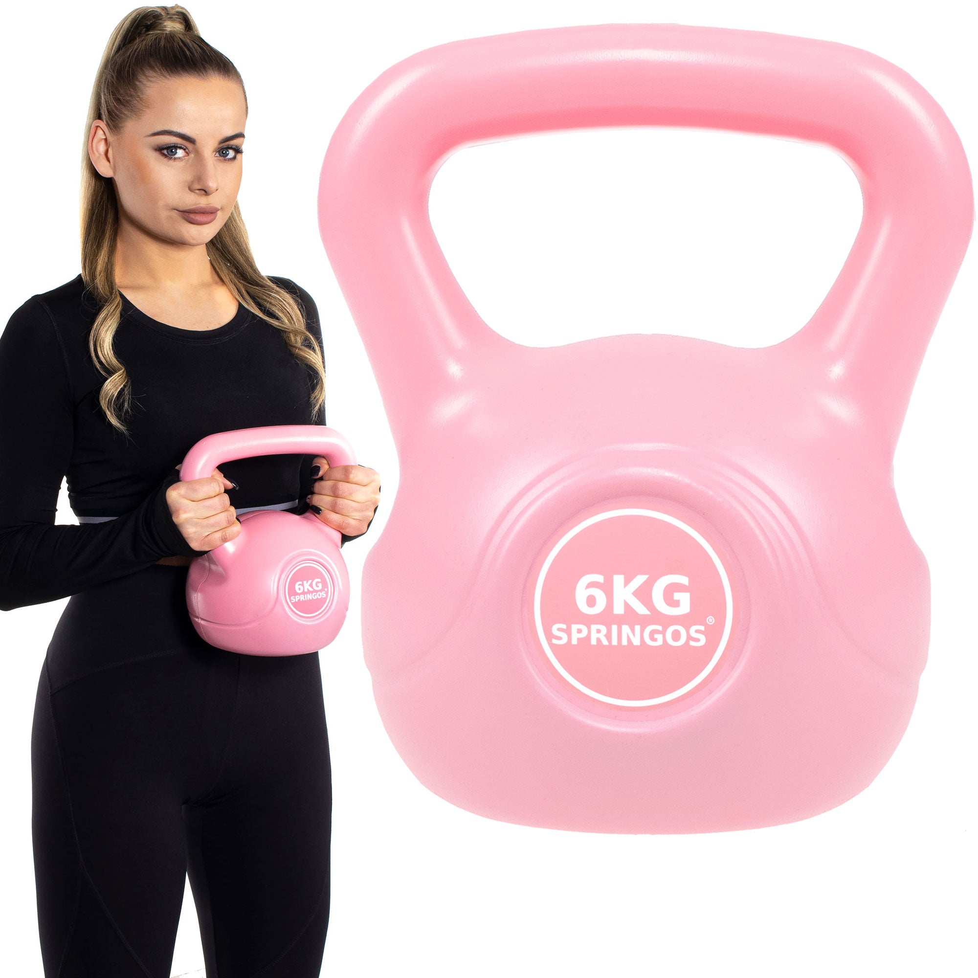 PVC Kettle Bell | Kettlebell | 6 kg | Roze