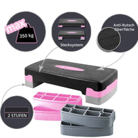 Aerobic Stepper | Verstelbaar | Roze/Zwart/Grijs