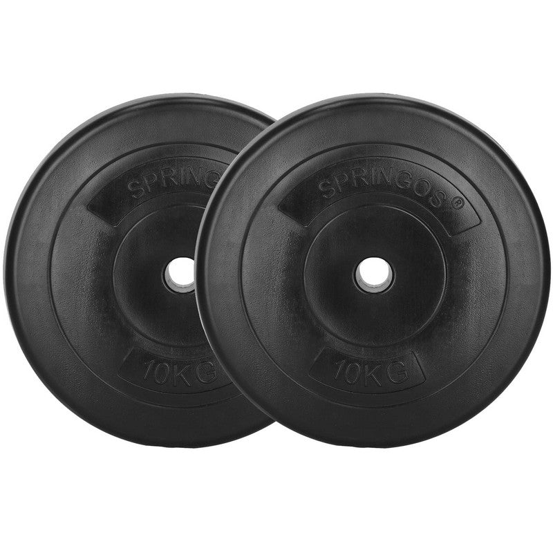 Halterschijven | 2 x 10 kg | Kunststof | Zwart