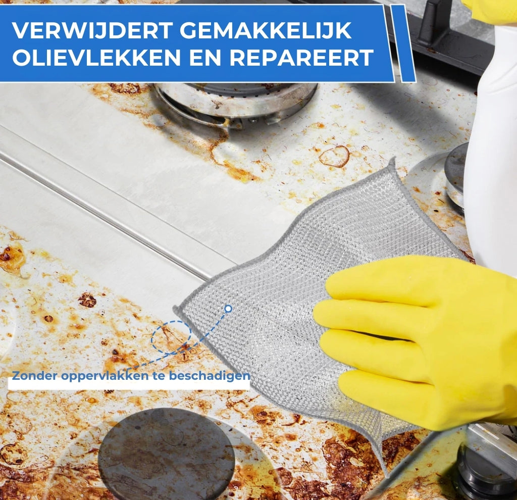 Herbruikbare Silver Mesh Schuurdoeken – Hard voor vlekken, zacht voor oppervlakken