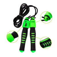 Springtouw | Sport Springtouw | Fitness Springtouw | Verstelbaar | Stappenteller | Groen 275 cm