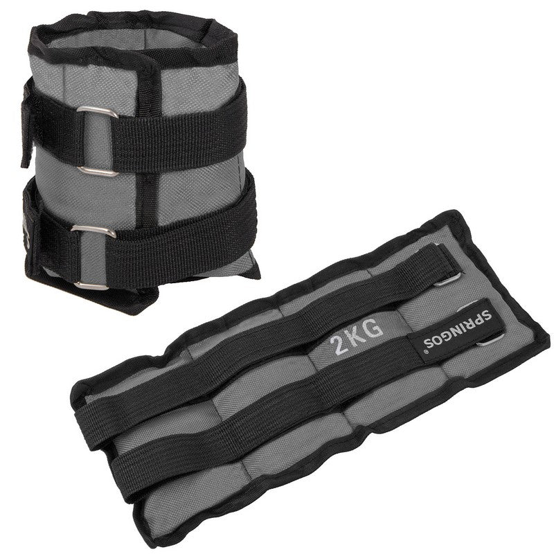 Pols- en enkelgewicht | 2 Stuks | 2 kg | Grijs