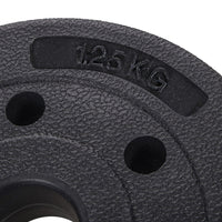 Halterschijf | Halterschijven | Bitumen | Gewichten | 1 x 1.25 kg | Kunststof | Zwart