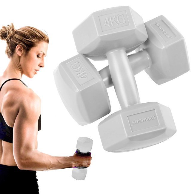 Dumbbell Set - 4 KG - Lichtgrijs - Oefengewichten