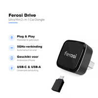 Ferosi Drive — Ultra Mini Draadloze CarPlay & Android Auto Adapter