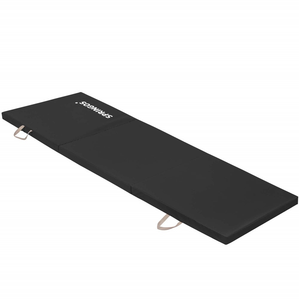 Fitnessmat | 3 Delig | 180 x 60 x 5.5 cm | Zwart