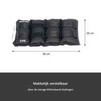 Enkelgewichten en Polsgewichten - Gewichten - Universeel - 2 x 3 KG - Zwart