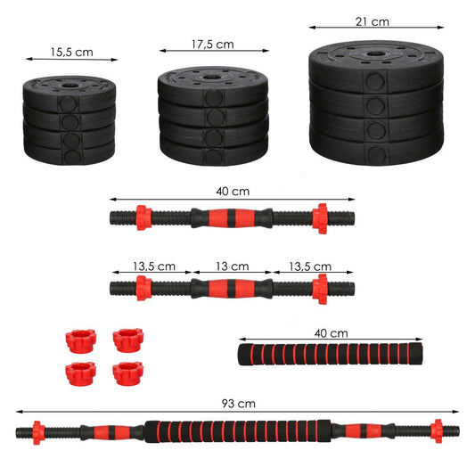 Dumbbell Set | 20 kg | Zwart/Rood