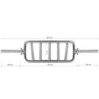 Korte Halterstang | Triceps Trainer | Chroomstaal | 87 cm | 7.6KG