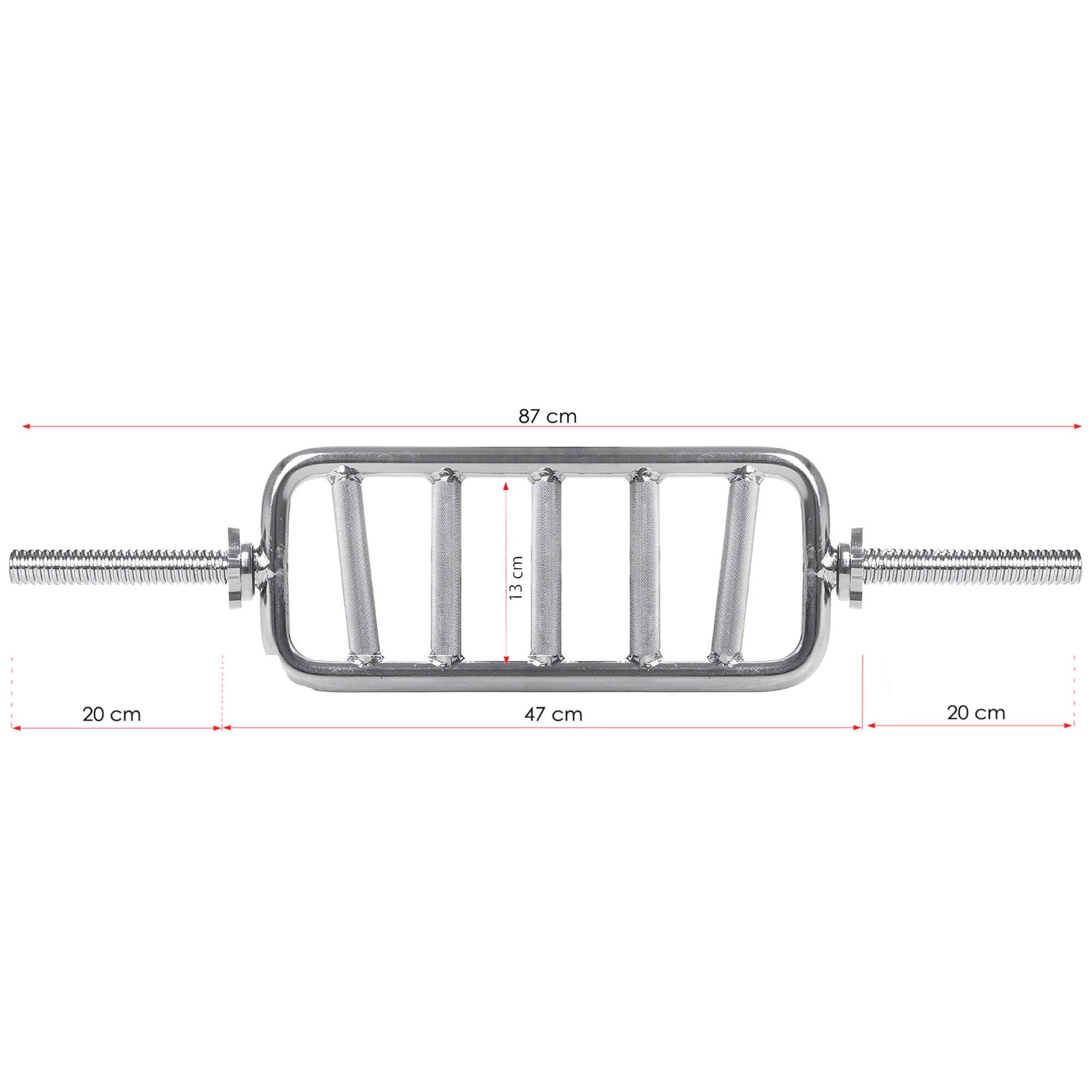 Korte Halterstang | Triceps Trainer | Chroomstaal | 87 cm | 7.6KG