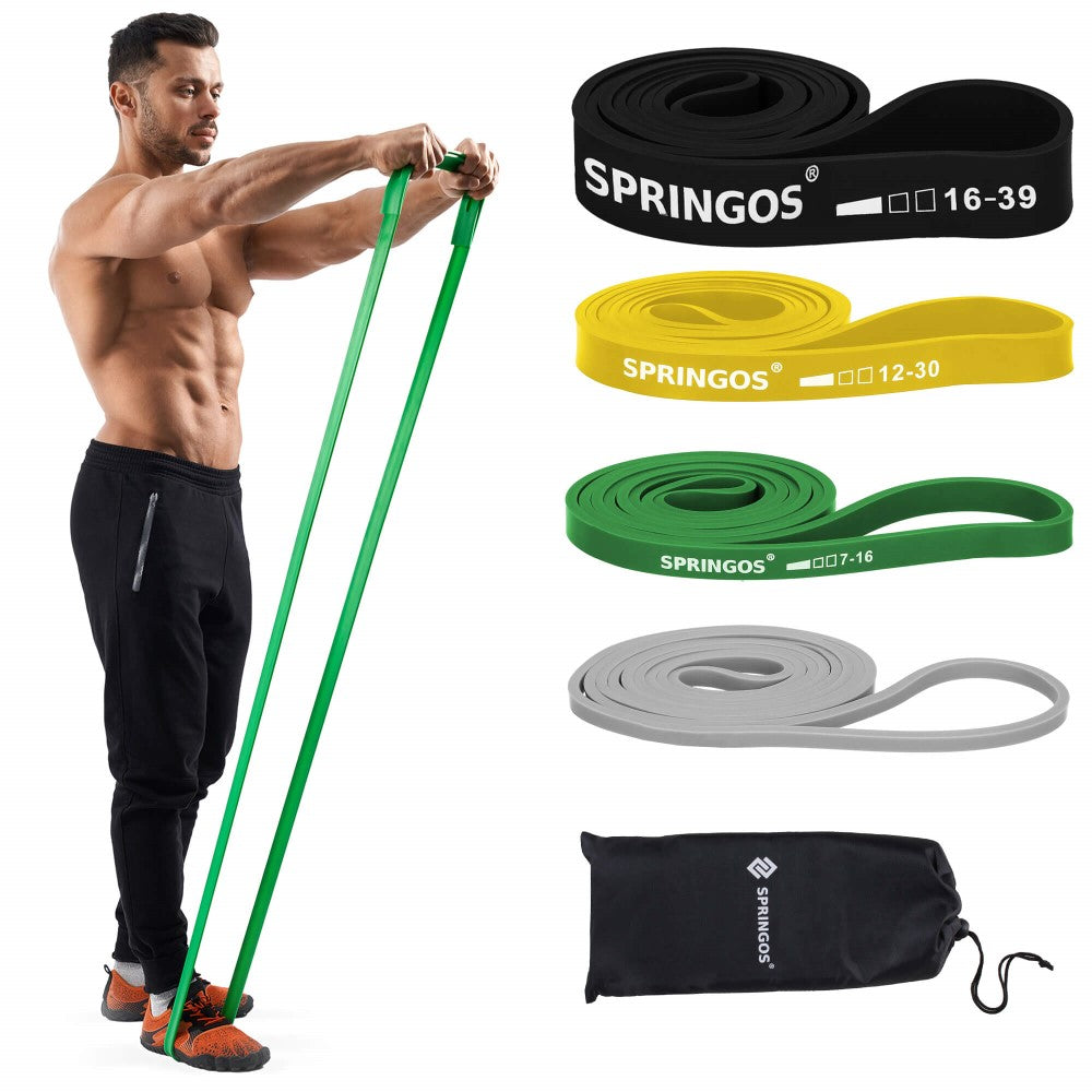 Resistance Band Set | Weerstandselastieken | Weerstandstube Set | Resistance banden | Geel/Groen/Grijs/Zwart
