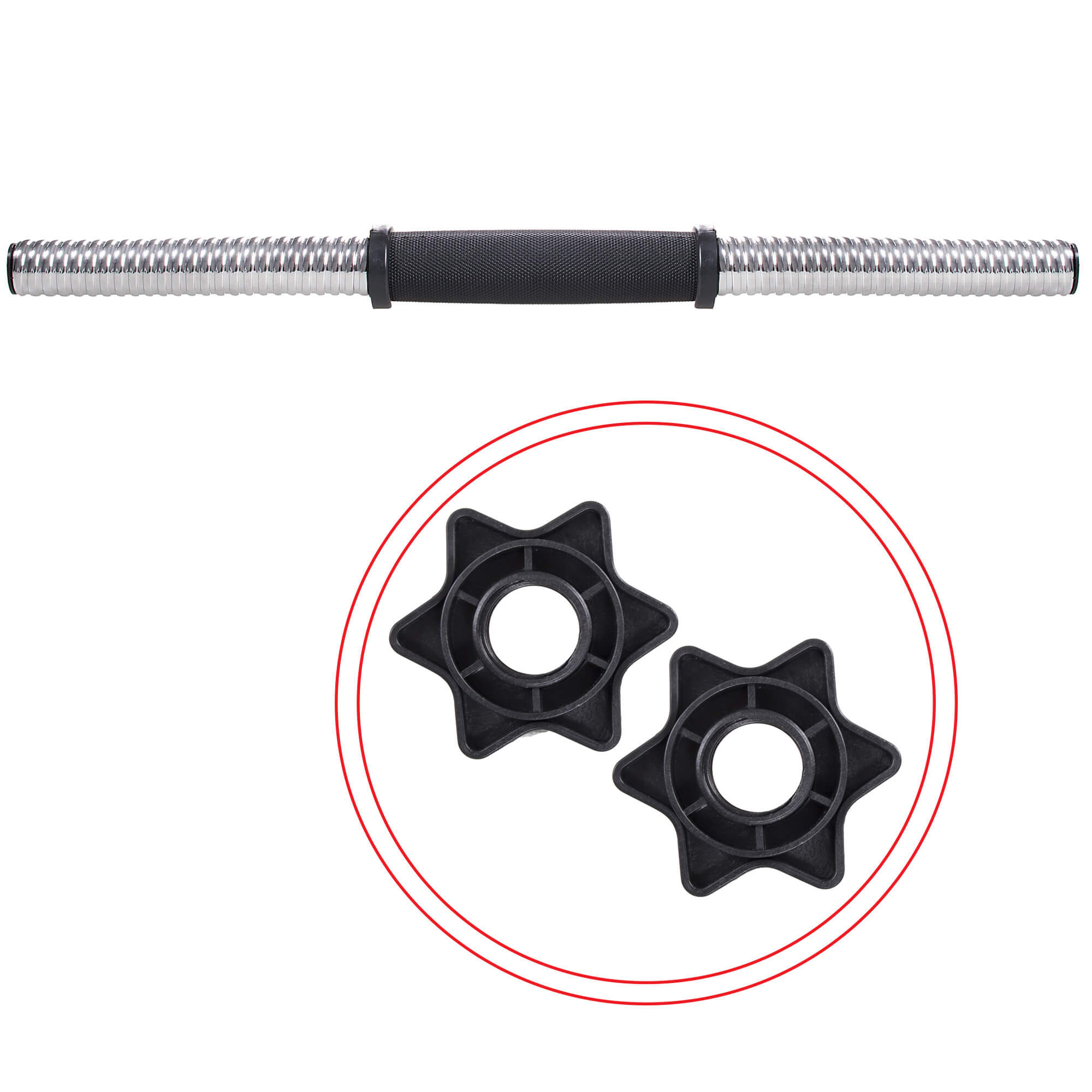 Korte Halterstang | Barbell | Chroomstaal | 45 cm | 0.8KG