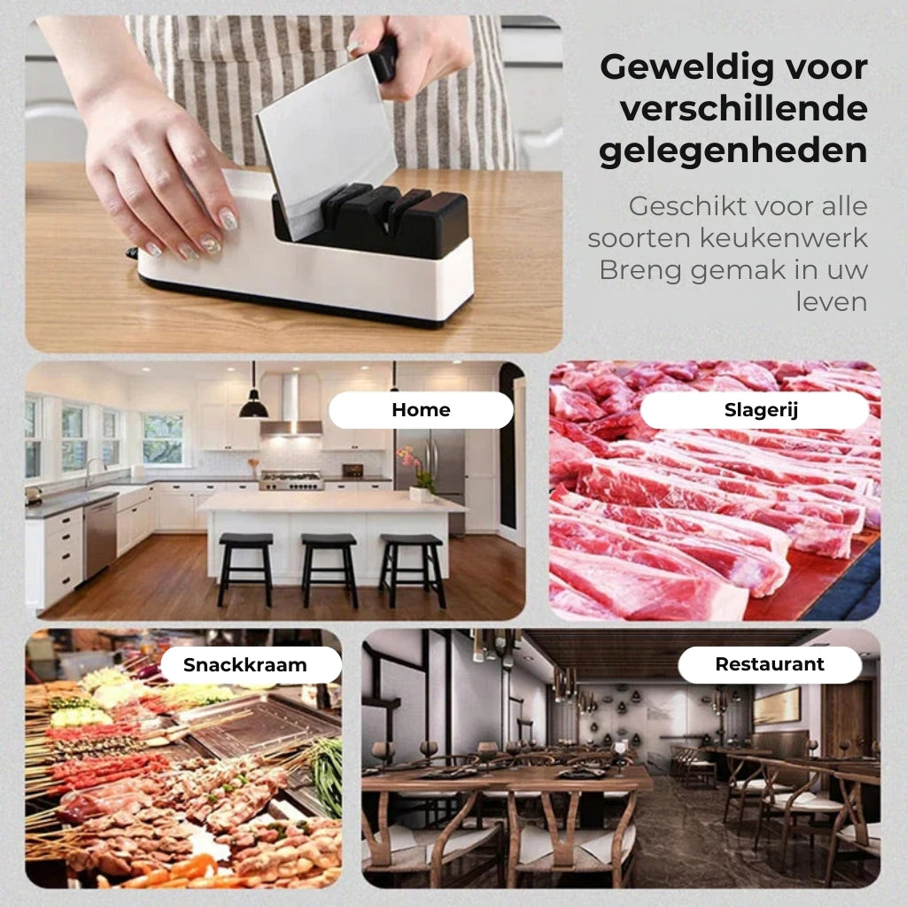 Professionele elektrische messenslijper – meerdere hoeken voor keuken- en outdoor messen
