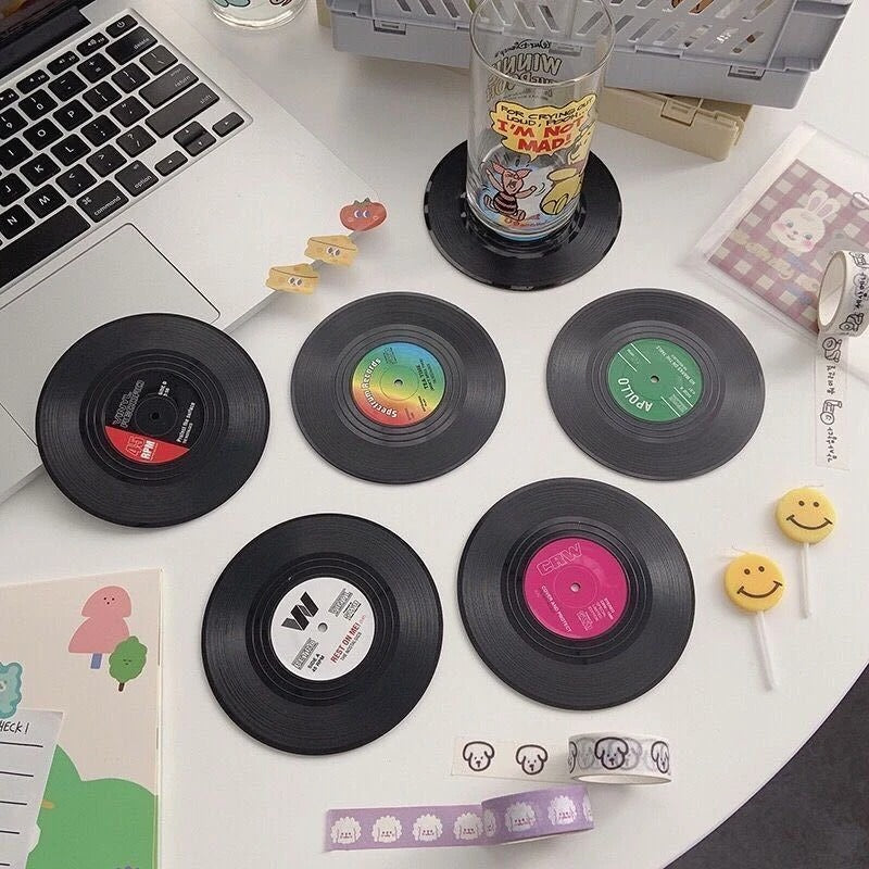 Retro Vinylplaat Drankonderzetters