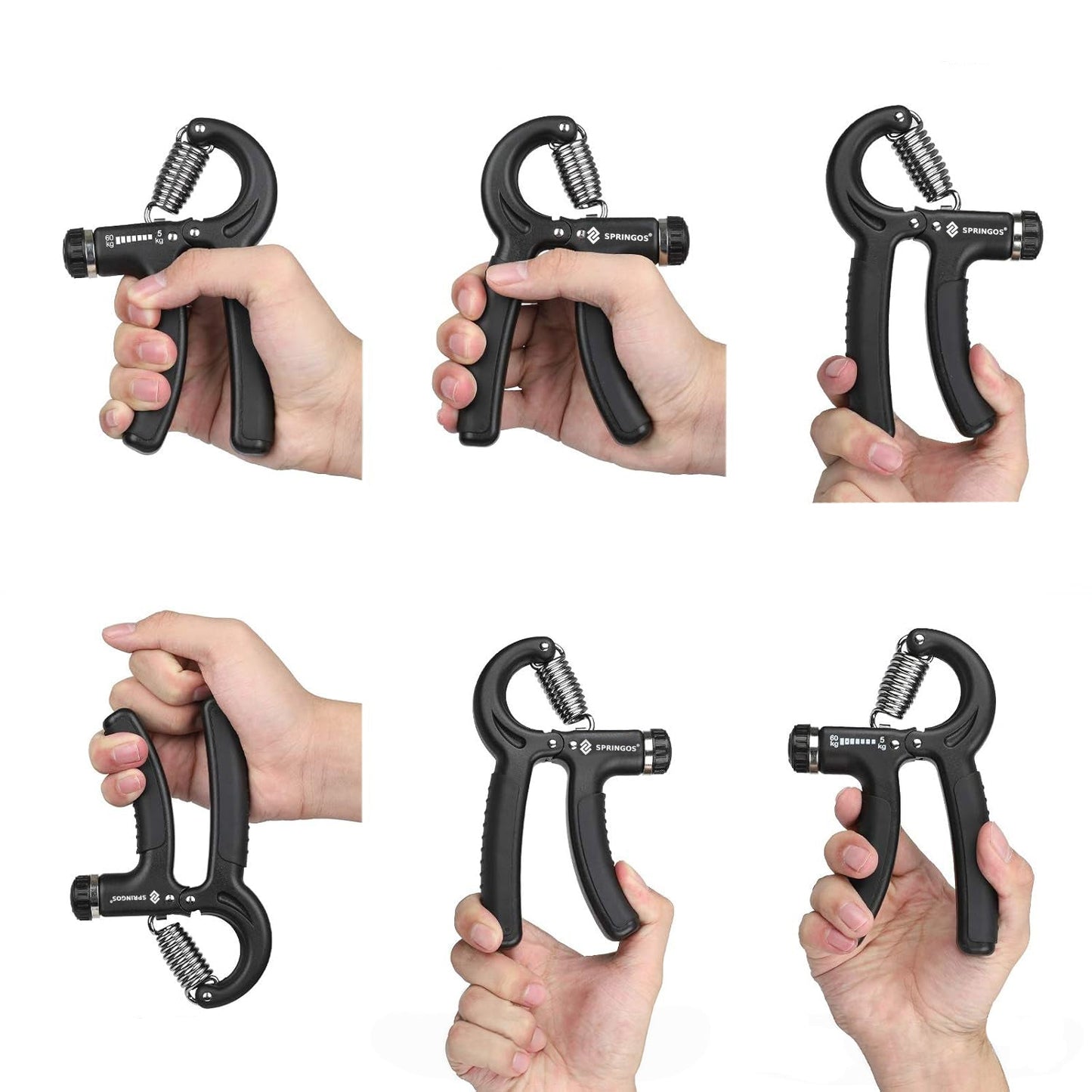 Handtrainer | Handknijper | Zwart/Grijs | 5- 60 Kg