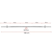 Halterstang | Barbell | Chroomstaal | 180 cm | 25 mm