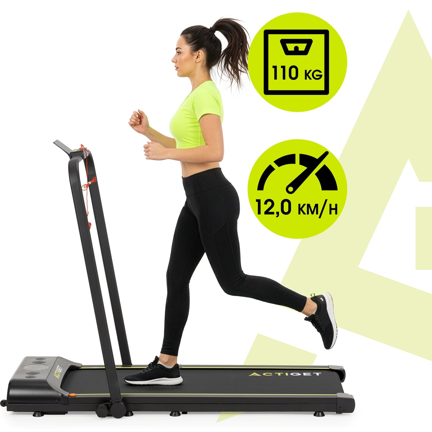 Loopband - 1-12 KM/U - Inklapbaar - Fitshow APP - Met ingebouwde Speaker ( Bluetooth ) - Afstandsbediening - Telefoonhouder - Smeerolie - 133 x 50 x 105 CM - 1 PK Motor