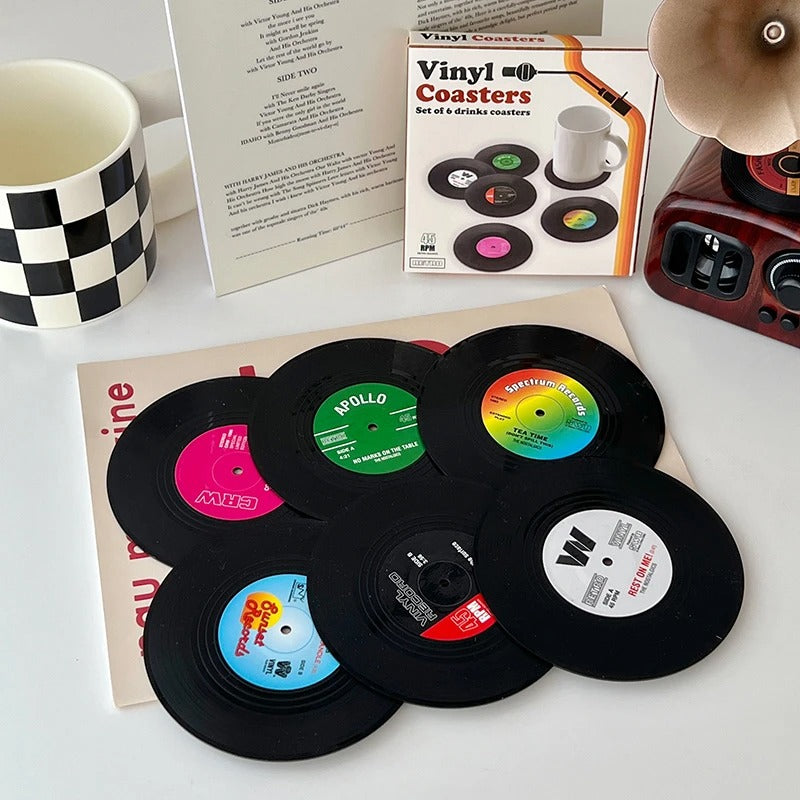Retro Vinylplaat Drankonderzetters