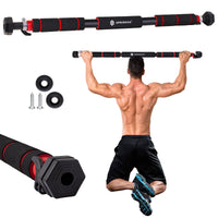 Pull Up Bar - Optrekstang - Staal - Zilver - Rood - Zwart -  80-130 CM - 300KG