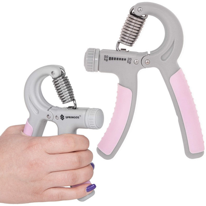 Handtrainer | Handknijper | Roze/Grijs
