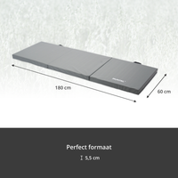 Fitnessmat - Sportmat - Premium Kwaliteit - Opvouwbaar - 3 Delig - 180 X 60 X 5.5 cm - Grijs