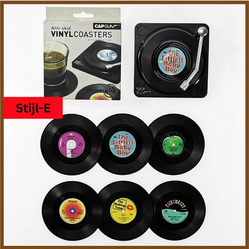Retro Vinylplaat Drankonderzetters
