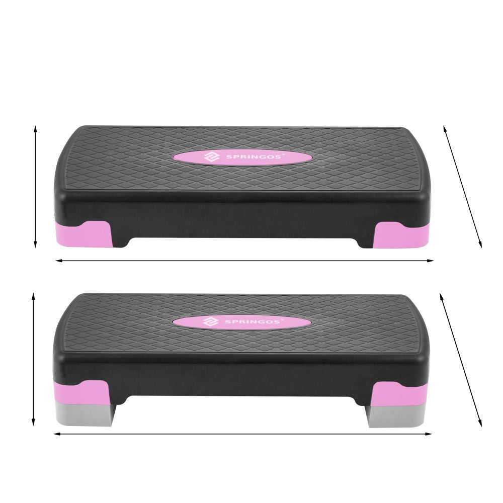 Aerobic Stepper | Verstelbaar | Roze/Zwart/Grijs
