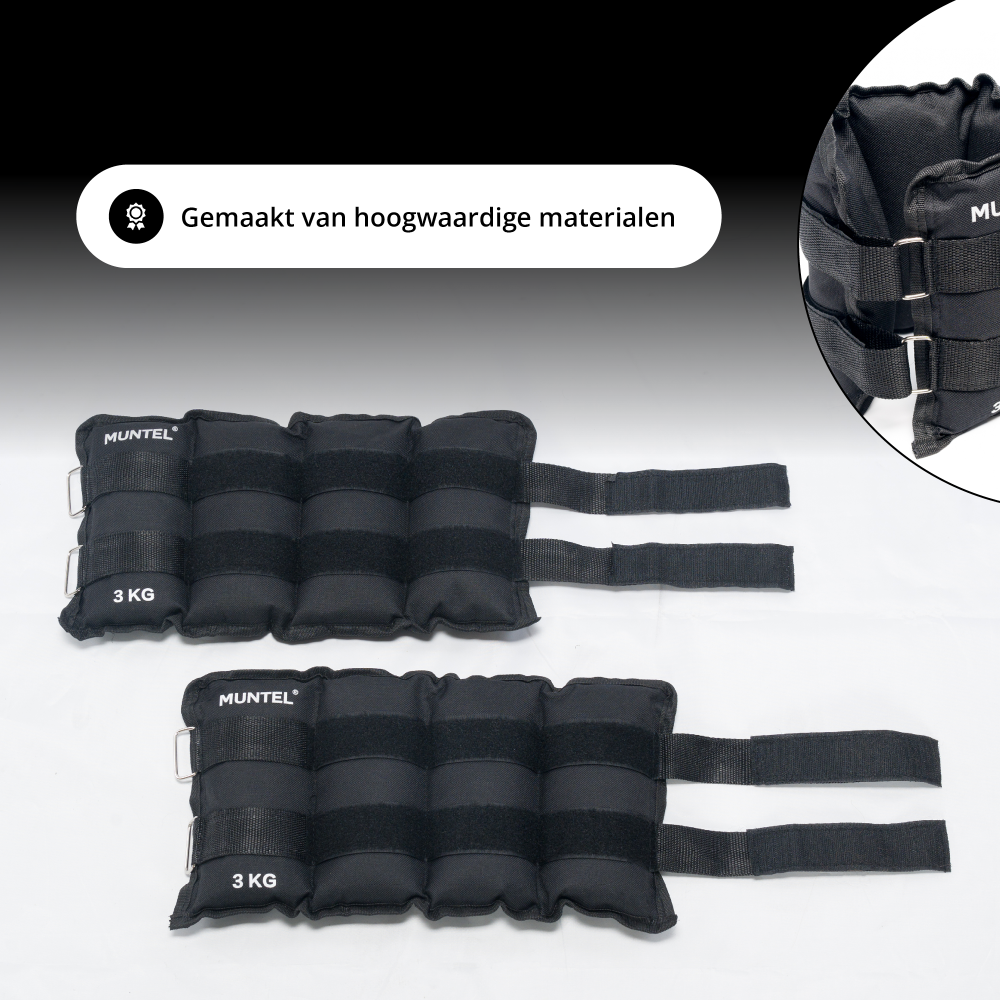 Enkelgewichten en Polsgewichten - Gewichten - Universeel - 2 x 3 KG - Zwart