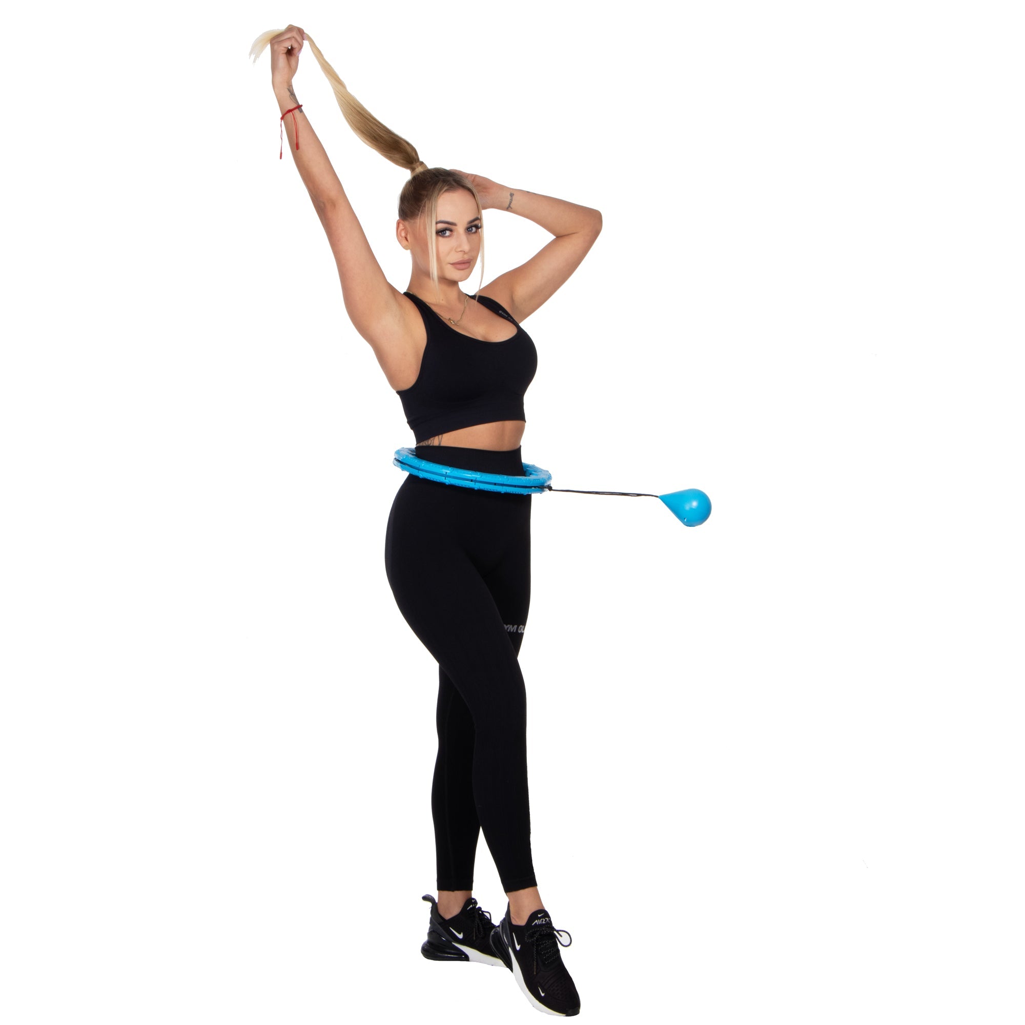 Hoelahoep - Hoepel - Fitness - Verstelbaar - Cardiotraining - Massage - Blauw