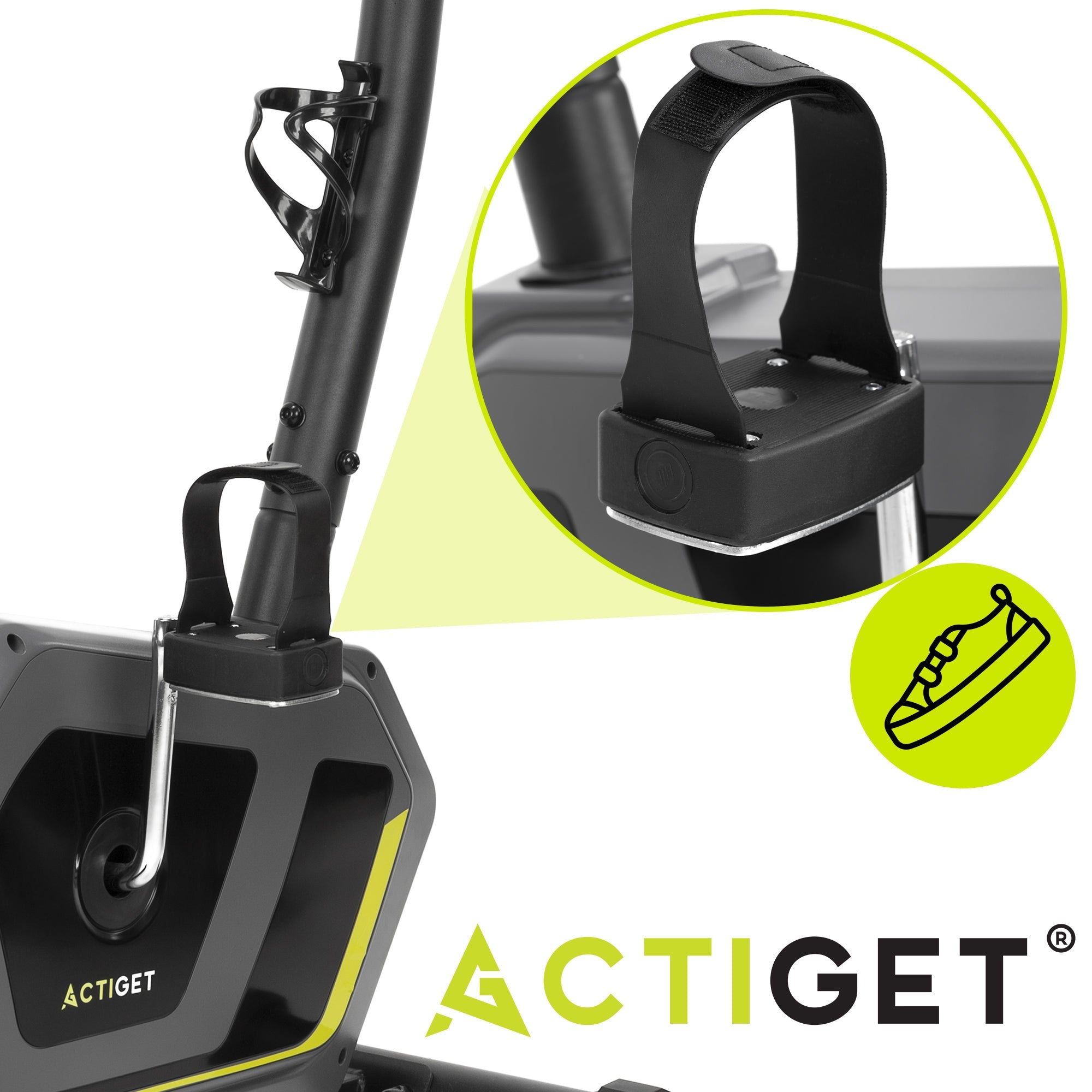 Hometrainer - 8 Weerstandsniveaus - Inclusief Hartslagmeter, Display, Telefoonhouder, Transportwielen - Max 130 KG