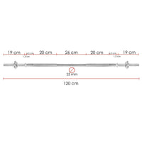 Halterstang | Barbell | Chroomstaal | 120 cm | 25 mm