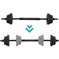Dumbellset - 6 in 1 Kettlebell Pro Set - 30 KG - Halter Verlengstuk - Verstelbaar - Complete Set - Thuis Sporten - Zwart