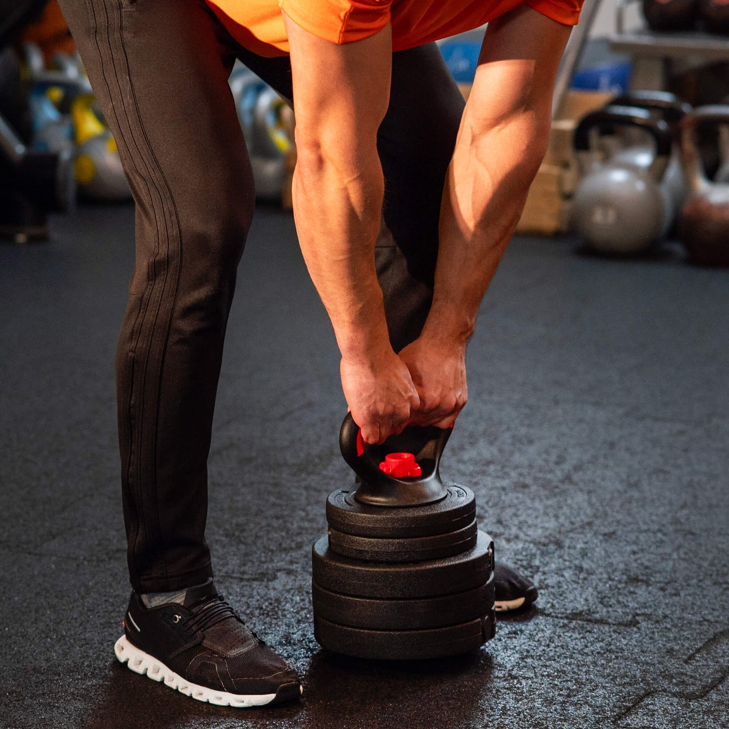 Kettlebells - Verstelbaar - 10 Kg - Set Van 5 Schijven - Zwart - Rood