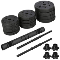 Dumbellset - 20 KG - Halter Verlengstuk - Verstelbaar - Complete Set - Thuis Sporten - Zwart