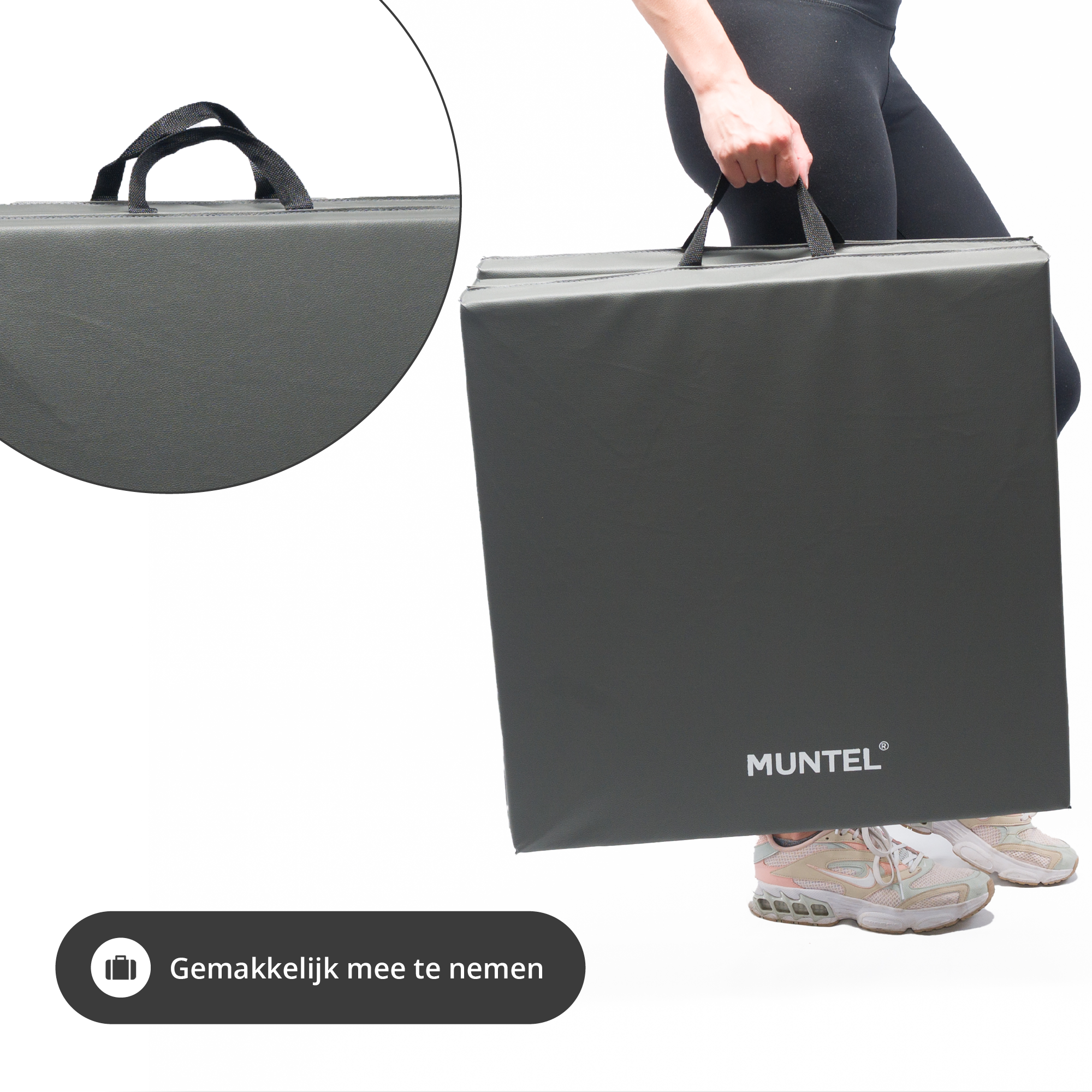 Fitnessmat - Sportmat - Premium Kwaliteit - Opvouwbaar - 3 Delig - 180 X 60 X 5.5 cm - Grijs